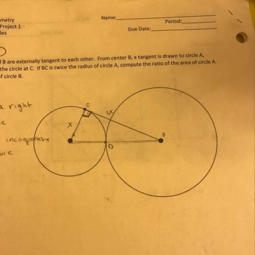 Circles a and b are externally tangent to each other. from center b a tangent is drawn to circle a i