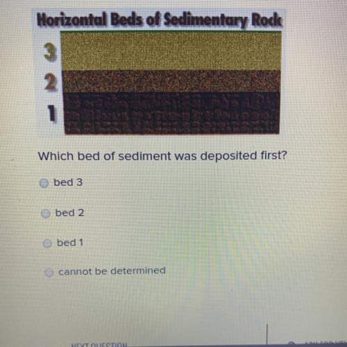 Which bed of sediment was deposited first?  bed 3 bed 2 bed 1 cannot be dete