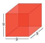 What is the surface area of the cube below?  a. 486 units^2 b. 729 units^2 c