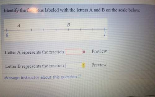 Identify the fractions labeled with the letters a and b on the scale.
