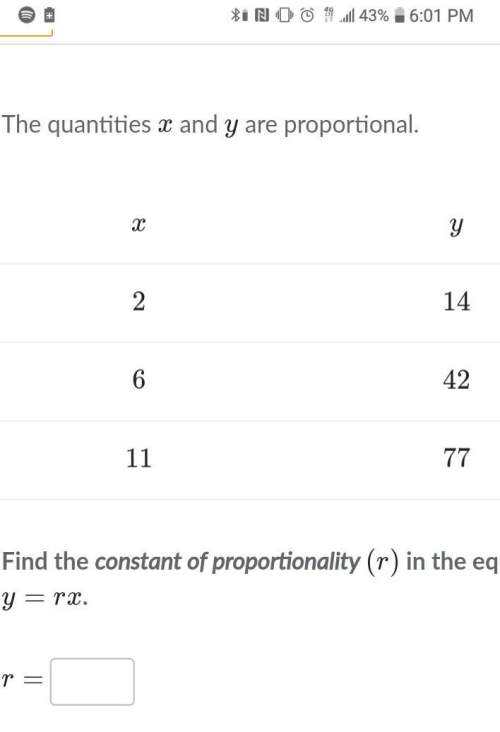 The quantities x and y are proportionalx. y2. 146. 4211. 77find