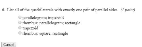 List all of the quadrilaterals with exactly one pair of parallel sides.