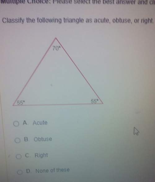 Classify the following triangle as acute, obtuse, or right