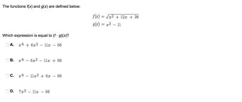 Which expression is equal to (f · g)(x)?