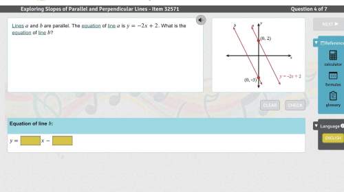 Lines and b are parallel. the equation of line is y=-2x+2. what is the equation of line b?