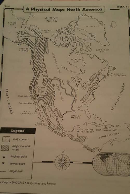 Name 4 kinds of landforms that are shown on the map