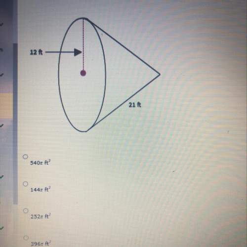 Find the surface area of the cone in terms of pi.