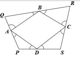In the figure above, the vertices of quadrilateral a b c d lie on the sides of quadrilateral p q r s