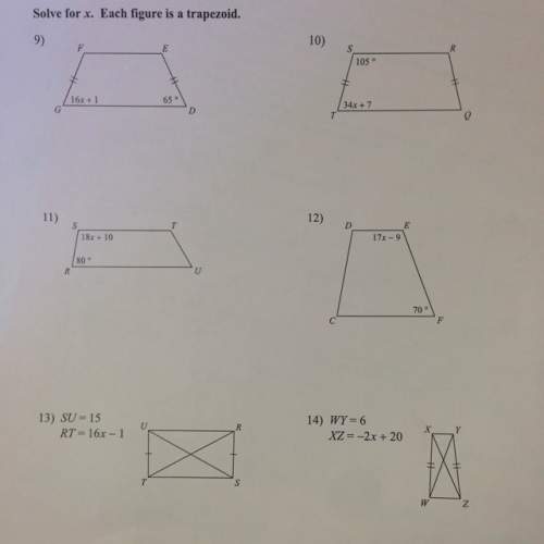 Solve for x. each figure is a trapezoid