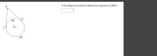 Does anyone know the answer  in the diagram of circle o, what is the measure of ∠abc?