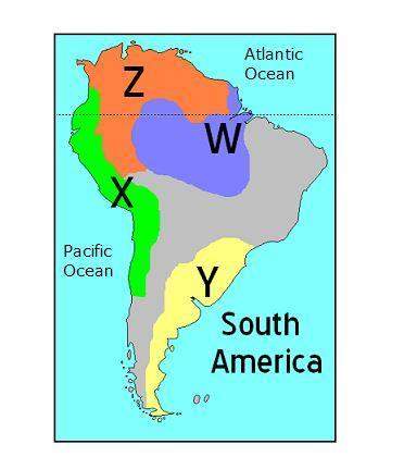 Which letter on the map is the location of the inca empire?