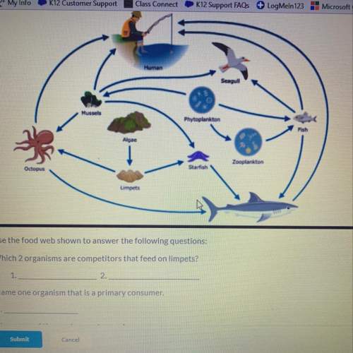 Me with this 30 points for it! 1. which 2 organisms are competitors that feed on limpets? 2. name