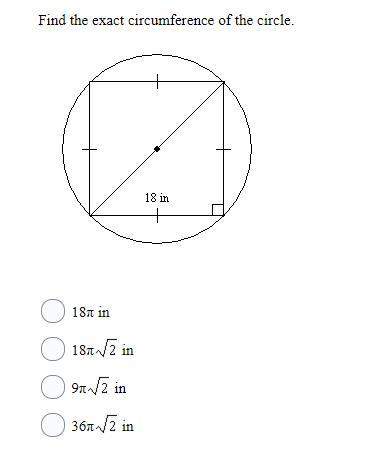 10 points find the exact circumference of the circle.