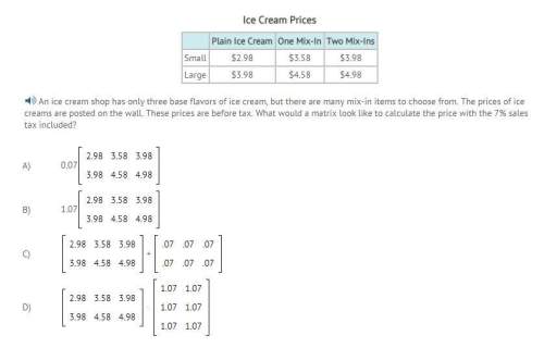 What would a matrix look like to calculate the price with the 7% sales tax included?