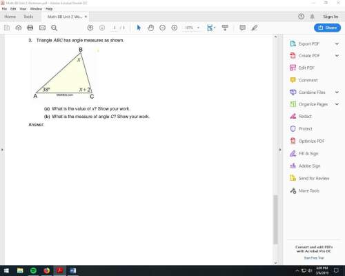 Ineed asap triangle abc has angle measures as shown. (a) what is the value of x? show