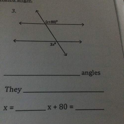 Give the name of the 2 angles state the relationship between the two angles solve for x then find th