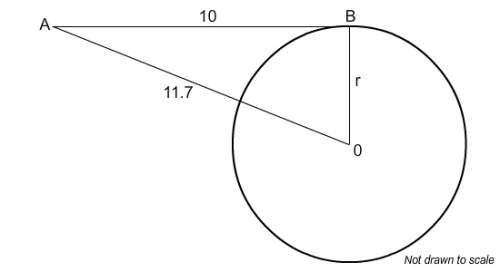Ab is tangent to circle o at b. what is the length of the radius r? round to the nearest tenth.