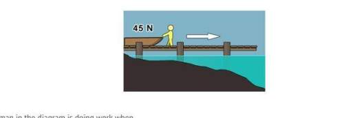 The man in the diagram is doing work when  a)  the boat floats.