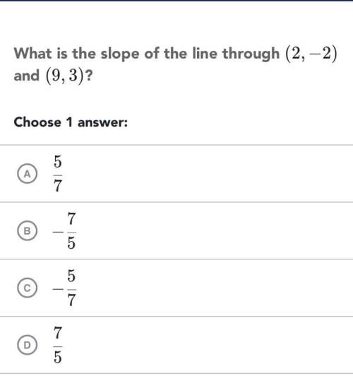 Need what is the slope of the line through (2,-2) and (9,3)?