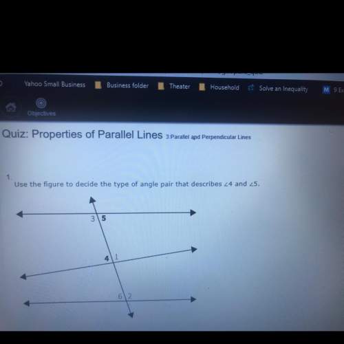 Use the figure to decide the type of angle pair describes &lt; 4 and &lt; 5 answers choice alternate