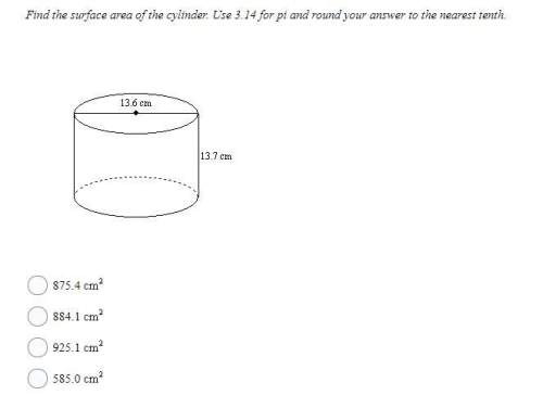 Find the surface area of the cylinder. use 3.14 for pi and round your answer to the nearest tenth.