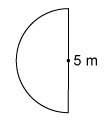 This semicircle has a diameter of 5 m. what is the area of this figure?  use