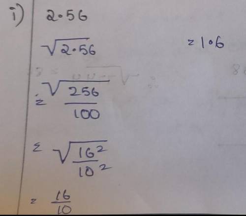 Find the square root of the following numbers by division method.