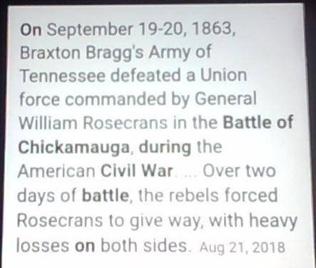 Describe in detail what happened during the Battle of Chickamauga