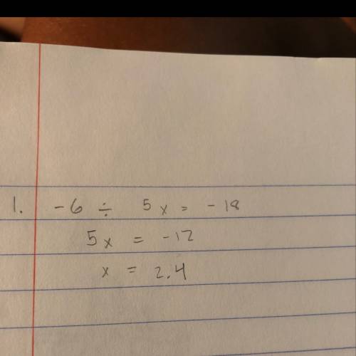 Solve the equation. show all work -6/5x=-18