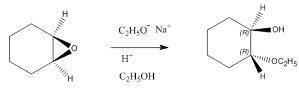 Draw the structure of the product formed in the reaction of an epoxide with ethoxide ion. If more th