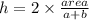 h = 2 \times \frac{area}{a + b}