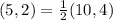 (5,2) = \frac{1}{2}(10,4)