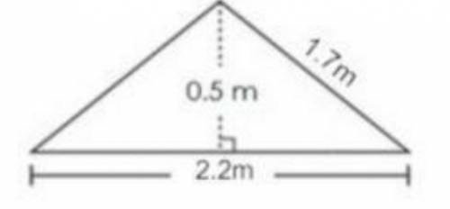 What is the area, in square meters, of the figure below?