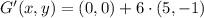 G'(x,y) = (0,0) + 6\cdot (5,-1)