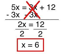 Answer both questions correctly and explain steps , for brainy  5x = 3x + 12 2x - 13 + 4x = -10 + 9x
