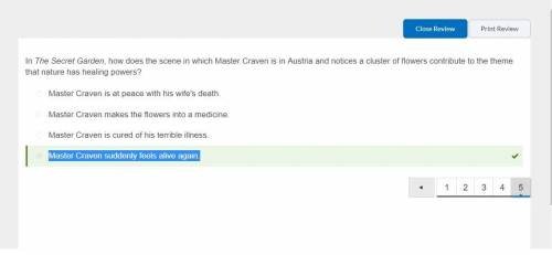 In The Secret Garden, how does the scene in which Master Craven is in Austria and notices a cluster