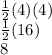 \frac{1}{2}(4)(4)\\\frac{1}{2}(16)\\8