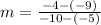m=\frac{-4-\left(-9\right)}{-10-\left(-5\right)}