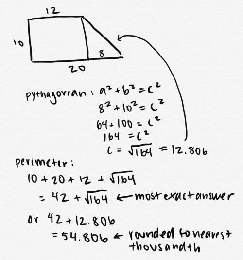 What is the exact perimeter of the trapezoid?