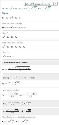 Illustrate it in standard form of quadratic equations. please ✍︎♡︎

1. 18 + 4x + 6x^2 = 5x + 32. 9 +