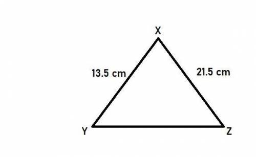 X, Y and Z form the vertices of a triangle with area 59.7cm2. If XZ = 21.5cm and XY = 13.5cm, work o