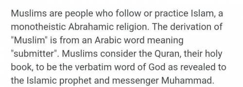 What is the definition of Muslim?