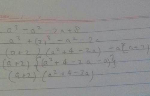 A^3-a^2-2a+8 factorize​
