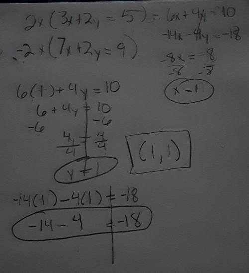 3x+2y=5 and 7x+2y=9
plz help me with this
it will be very helpfull