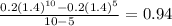 \frac{0.2(1.4) {}^{10} - 0.2(1.4) {}^{5}  }{10 - 5}  = 0.94