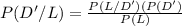 P(D'/L)=\frac{P(L/D')(P(D')}{P(L)}