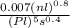 \frac{0.007(nl)^{0.8} }{(Pl)^{5}s^{0.4}  }
