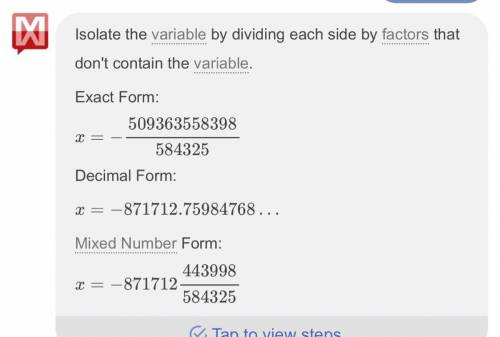 What is the value of x in 75x -89 ÷ 7791 +7829 ×8391 =314682​