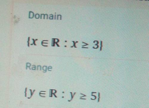 HELP QUICK whats the domain and range of g(x)=√x-3+5
