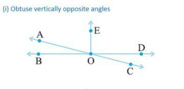 Obtuse vertically opposite angles with drawing​